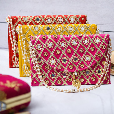 KUBER INDUSTRIES Casual Multicolor  Clutch(Pack of: 3)