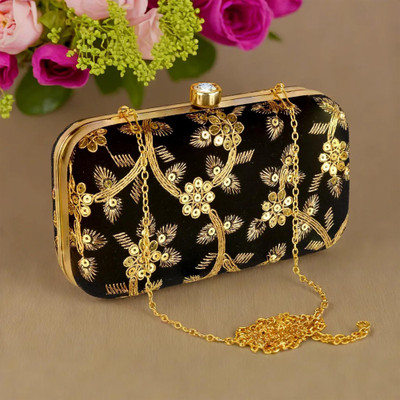 KUBER INDUSTRIES Casual Black  Clutch