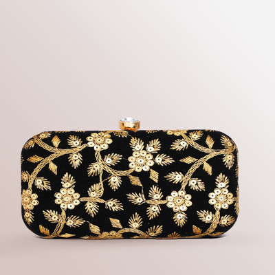 Tooba Handicraft Party Black  Clutch