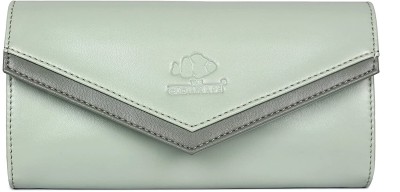 The CLOWNFISH Women Casual Green, Grey Genuine Leather Wrist Wallet(3 Card Slots)