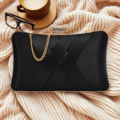 FOR THE BEAUTIFUL YOU Casual, Party, Formal Black  Clutch