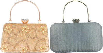 Seamount Party Silver, White, Gold  Clutch(Pack of: 2)