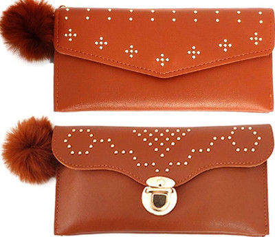 Mahabal Casual, Party, Formal Brown, Brown  Clutch(Pack of: 2)