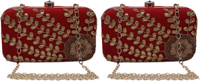 KUBER INDUSTRIES Party Maroon  Clutch(Pack of: 2)