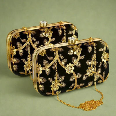 KUBER INDUSTRIES Casual Black  Clutch(Pack of: 2)