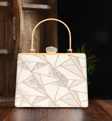 CLIX Party, Casual, Formal Beige  Clutch
