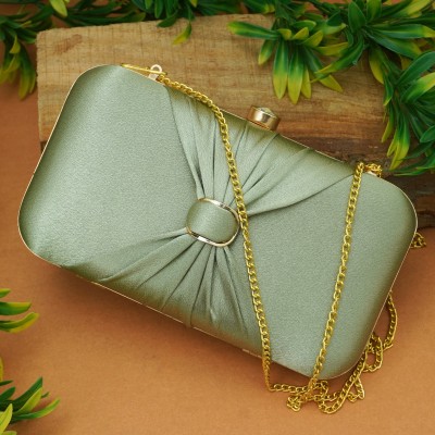 FOR THE BEAUTIFUL YOU Casual, Party, Formal Green  Clutch