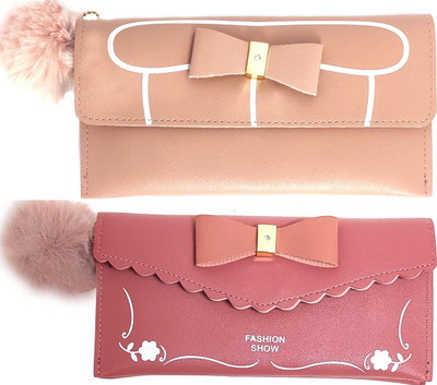 Mahabal Casual, Party, Formal Beige, Pink  Clutch(Pack of: 2)