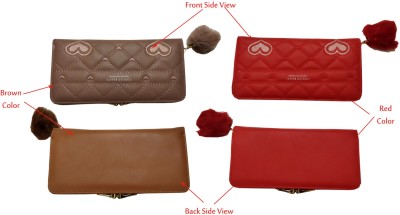 Kids Gen Co Casual, Party, Formal Brown, Red  Clutch(Pack of: 2)