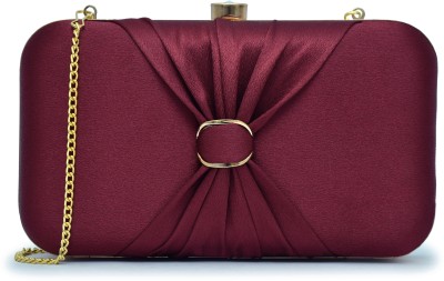 FOR THE BEAUTIFUL YOU Casual, Party, Formal Maroon  Clutch