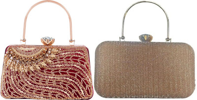 Seamount Party Gold, Maroon  Clutch(Pack of: 2)