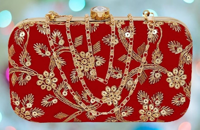 HouseOfCommon Casual, Formal, Party, Sports Red  Clutch