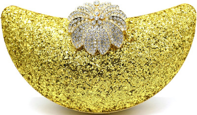 Tooba Handicraft Party Gold  Clutch