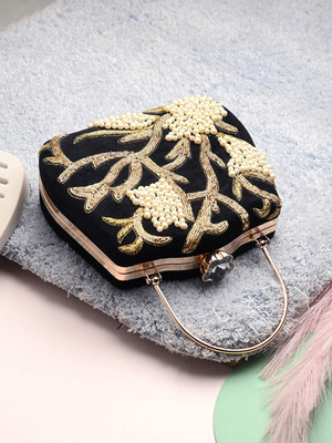 Tooba Handicraft Party Black  Clutch