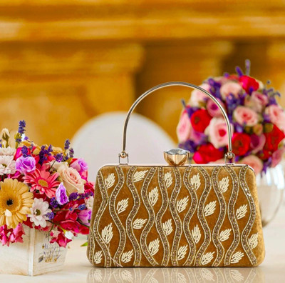 Misha Casual, Formal, Party Brown  Clutch