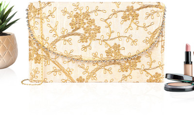 KUBER INDUSTRIES Party Yellow  Clutch
