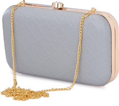 FOR THE BEAUTIFUL YOU Casual, Party, Formal Grey  Clutch