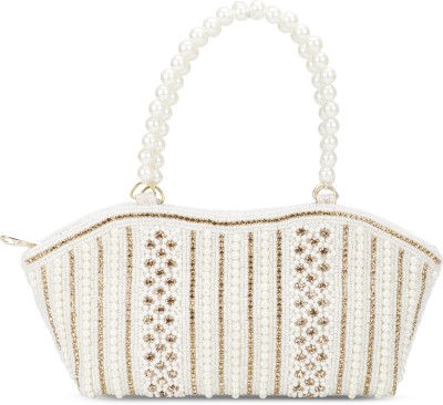 Shristi handicraft Party White  Clutch