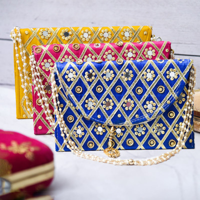 KUBER INDUSTRIES Casual Multicolor  Clutch(Pack of: 3)