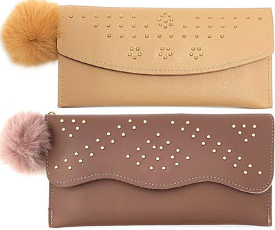 Mahabal Casual, Party, Formal Cream, Beige  Clutch(Pack of: 2)