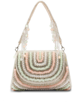 Anekaant Casual Silver  Clutch