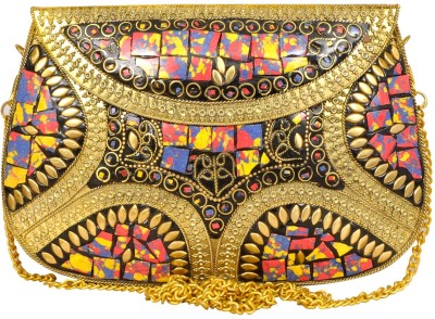 Shakuntla Handicraft Party Gold  Clutch