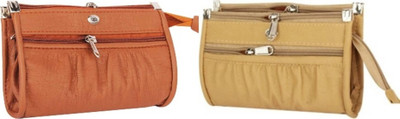 BABERWAL ENTERPRISES Casual, Formal, Party Tan, Beige  Clutch(Pack of: 2)