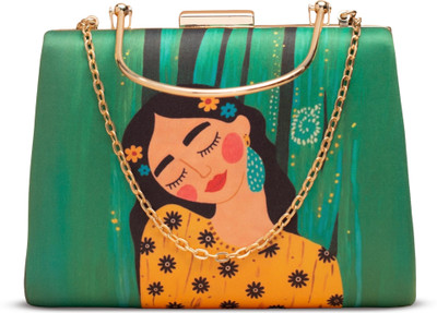 ARTKLIM Casual, Formal, Party Green  Clutch