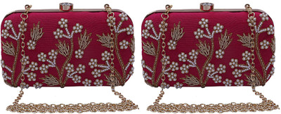 KUBER INDUSTRIES Party Pink  Clutch(Pack of: 2)