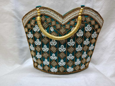 Zari and Fashion Party Green  Clutch