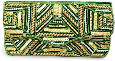 Zari and Fashion Party Green  Clutch