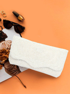 HimalayaHandicraft Casual White  Clutch