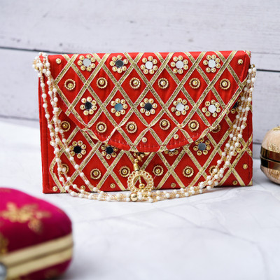 KUBER INDUSTRIES Casual Red  Clutch