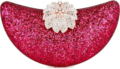 Tooba Handicraft Party Pink, Gold  Clutch
