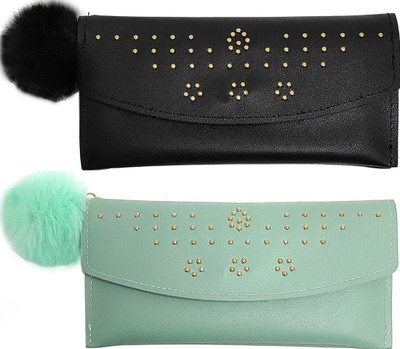 Mahabal Casual, Party, Formal Black, Green  Clutch