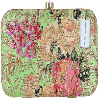 Tooba Handicraft Party Black  Clutch