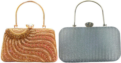 Seamount Party Silver, White, Pink  Clutch(Pack of: 2)