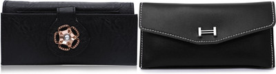 FLANKER Casual Black, Black  Clutch(Pack of: 2)