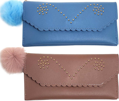 Mahabal Casual, Party, Formal Blue, Purple  Clutch(Pack of: 2)