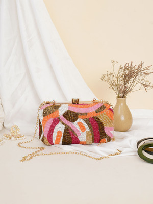Fabbhue Casual Multicolor  Clutch
