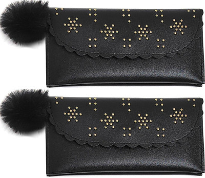 Mahabal Casual, Party, Formal Black, Black  Clutch(Pack of: 2)