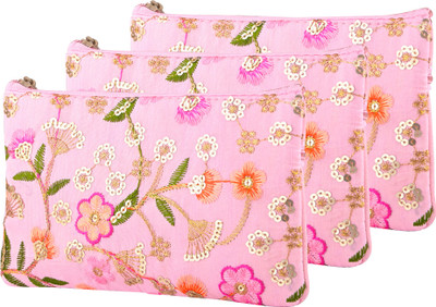 KUBER INDUSTRIES Casual Pink  Clutch(Pack of: 3)