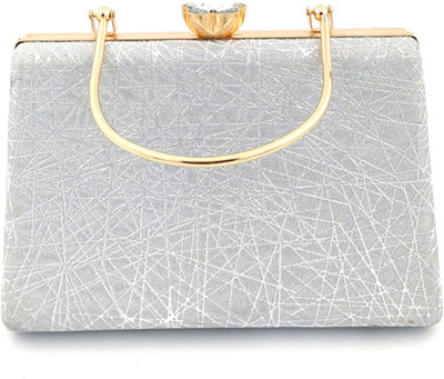 Zaib Party, Casual, Formal Silver  Clutch