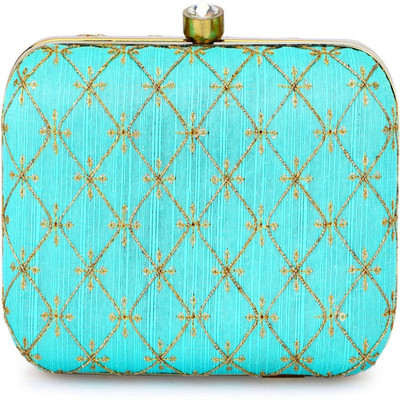 Tooba Handicraft Party Blue  Clutch