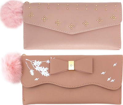 Mahabal Casual, Party, Formal Beige, Pink  Clutch(Pack of: 2)