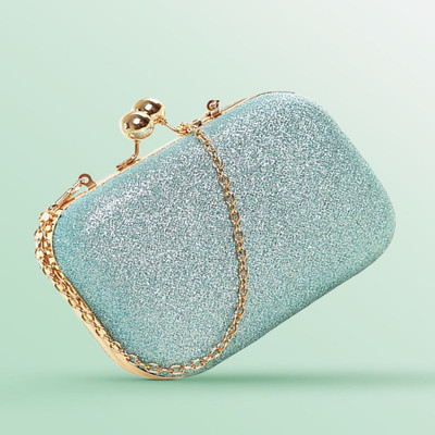 Tooba Handicraft Party Green  Clutch