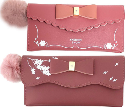 Mahabal Casual, Party, Formal Pink, Maroon  Clutch(Pack of: 2)