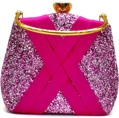 Tooba Handicraft Party Pink  Clutch