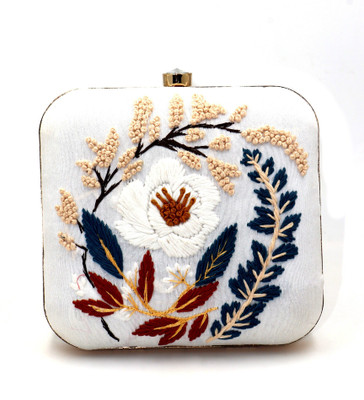 Tanishqa Creations Casual, Party White  Clutch