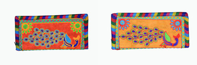 Sunesh Creation Casual, Party Orange, Yellow  Clutch